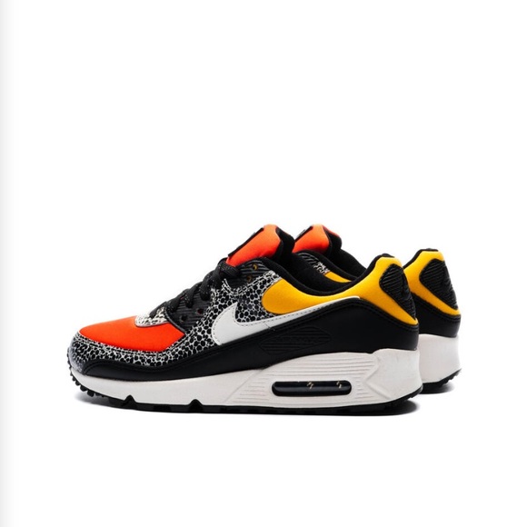 NIKE AIR MAX 90 SAFARI BLACK/PHANTOM-CHILE RED-POLLEN WMNS SIZE 9.5 M - Picture 13 of 13